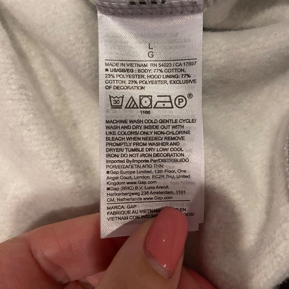 GAP Athletic Hoodie Sweatshirt Gray Size Large NWT - Picture 6 of 8